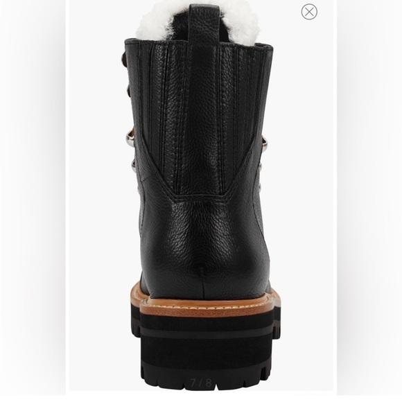 MARC FISHER $199 Shoes Womens Izzie Genuine Shearling Lug Sole Boot Size 6 NEW - Picture 6 of 10